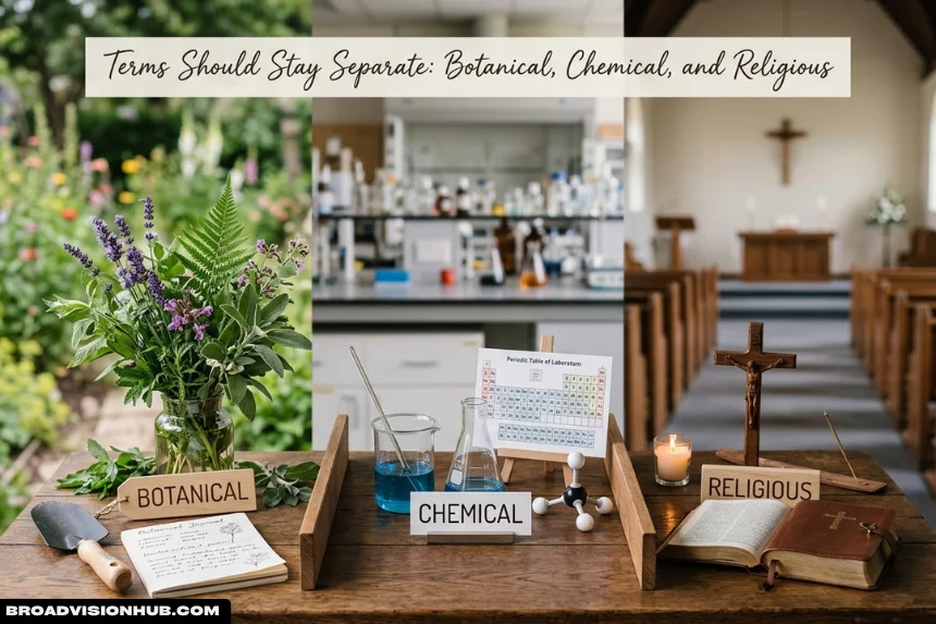 Botanical, Chemical and Religious Terms Should Stay Separate